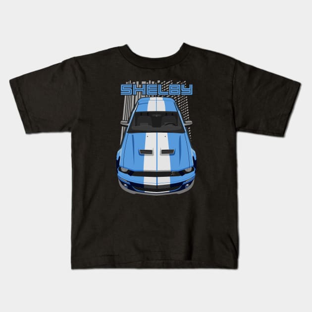 Mustang Shelby GT500 2007-2009-blue Kids T-Shirt by V8social